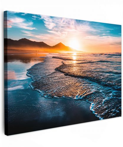 Zonsondergang - Zee - Berg - Horizon - Landschap - Blauw