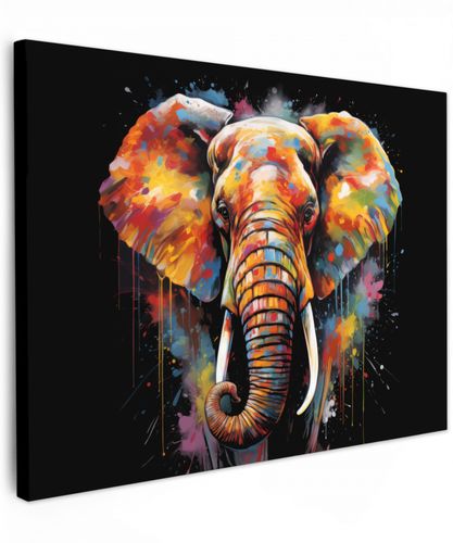 Olifant - Graffiti - Zwart - Dieren - Kleuren