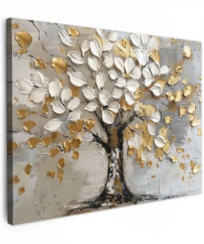 Boom - Beige - Grijs - Goud - Abstract