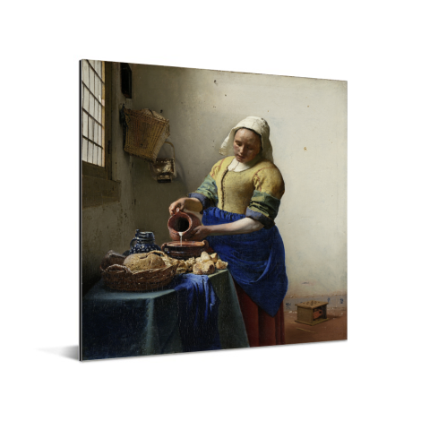 Het melkmeisje - Schilderij van Johannes Vermeer Aluminium