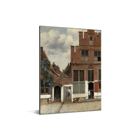 Het straatje - Schilderij van Johannes Vermeer Aluminium