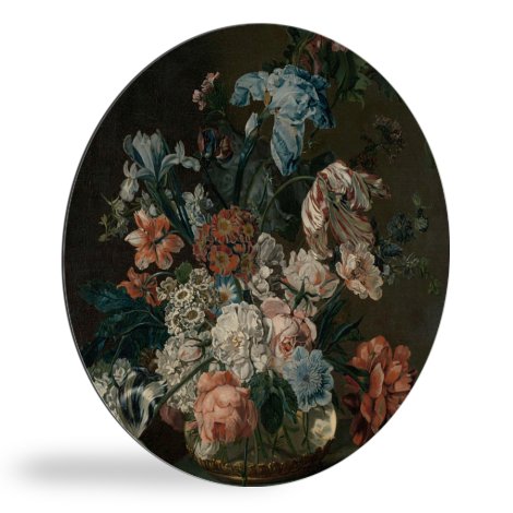Stilleven met bloemen - Schilderij van Cornelia van der Mijn wandcirkel 