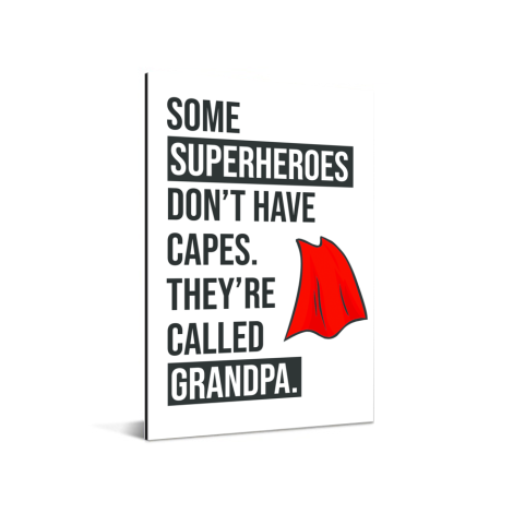 Vaderdag - Cadeau voor opa met tekst - Superheroes Aluminium