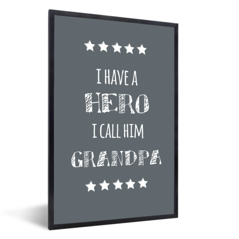 Vaderdag – I have a hero I call him grandpa - cadeau opa Fotolijst