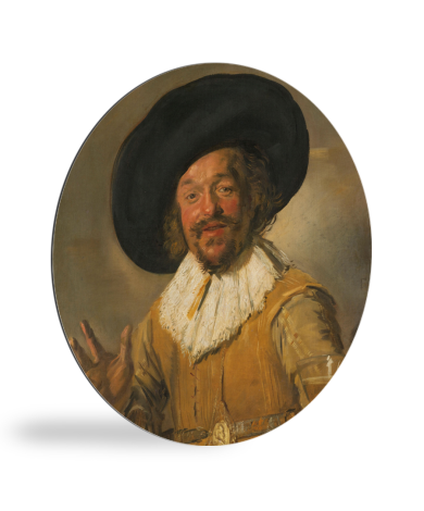 De vrolijke drinker - Schilderij van Frans Hals wandcirkel 