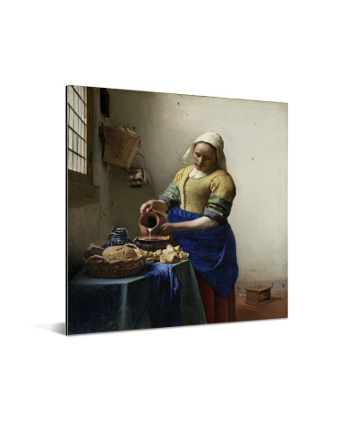 Het melkmeisje - Schilderij van Johannes Vermeer Aluminium