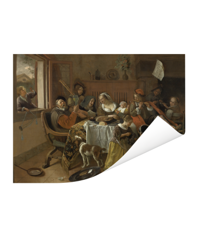 Het vrolijke huisgezin - Schilderij van Jan Steen Poster