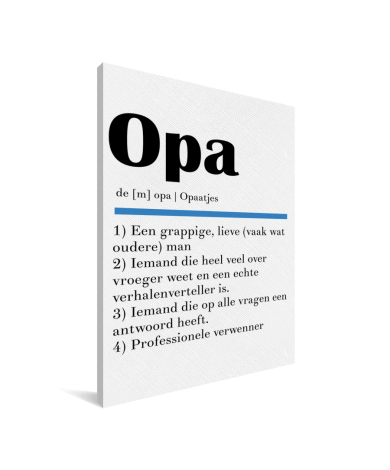 Vaderdag - Definitie Opa Canvas