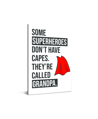 Vaderdag - Cadeau voor opa met tekst - Superheroes Aluminium