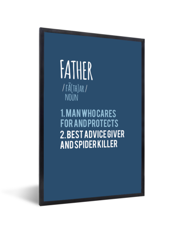 Vaderdag - blauwe print met tekst - Father Fotolijst