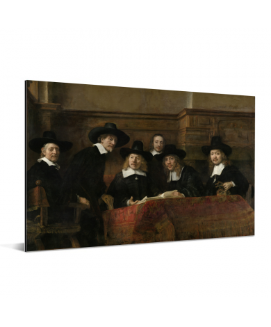 De staalmeesters - Schilderij van Rembrandt van Rijn Aluminium