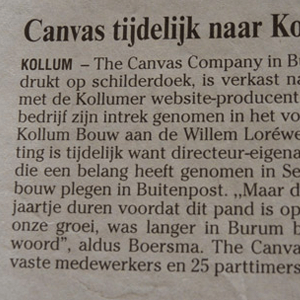 Canvas Company tijdelijk naar Kollum