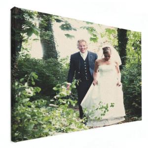 Foto op canvas trouwfoto