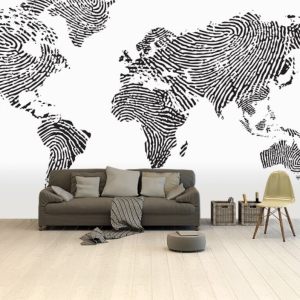 wereldkaart op behang