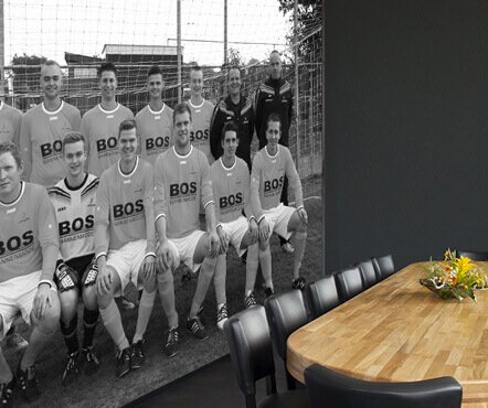 Teamfoto op fotobehang
