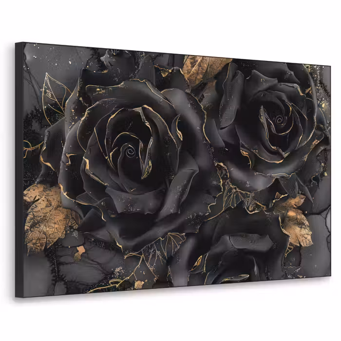 Art Frame - Rozen - Zwart - Bloemen - Goud