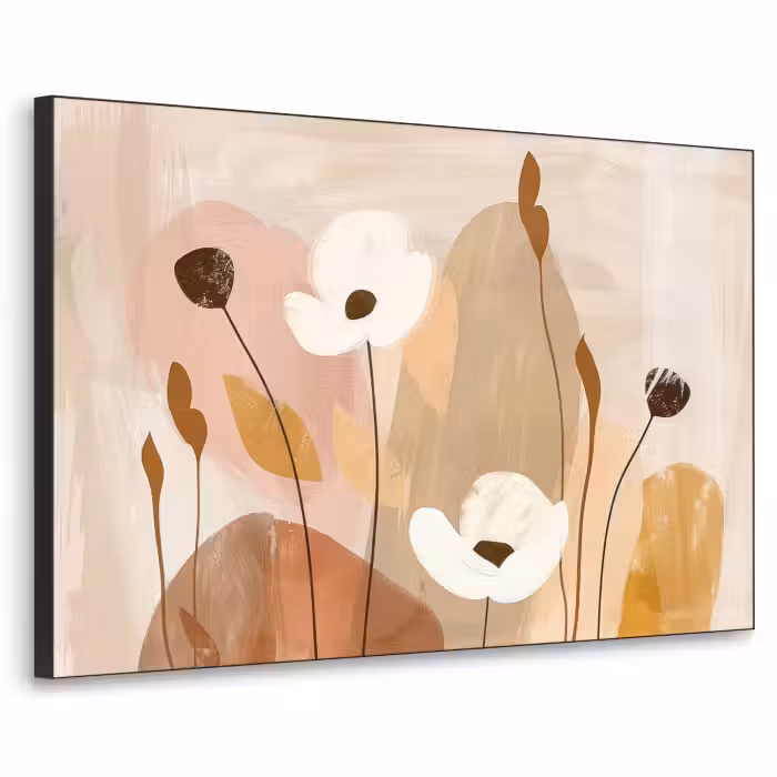Art Frame - Bloemen - Abstract - Beige - Line art