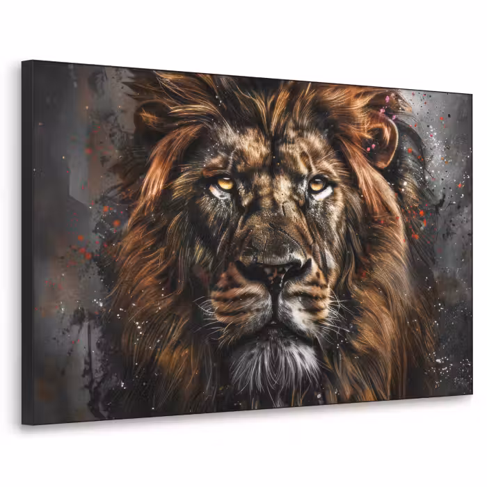 Art Frame - Leeuw - Dieren - Portret - Zwart - Luxe