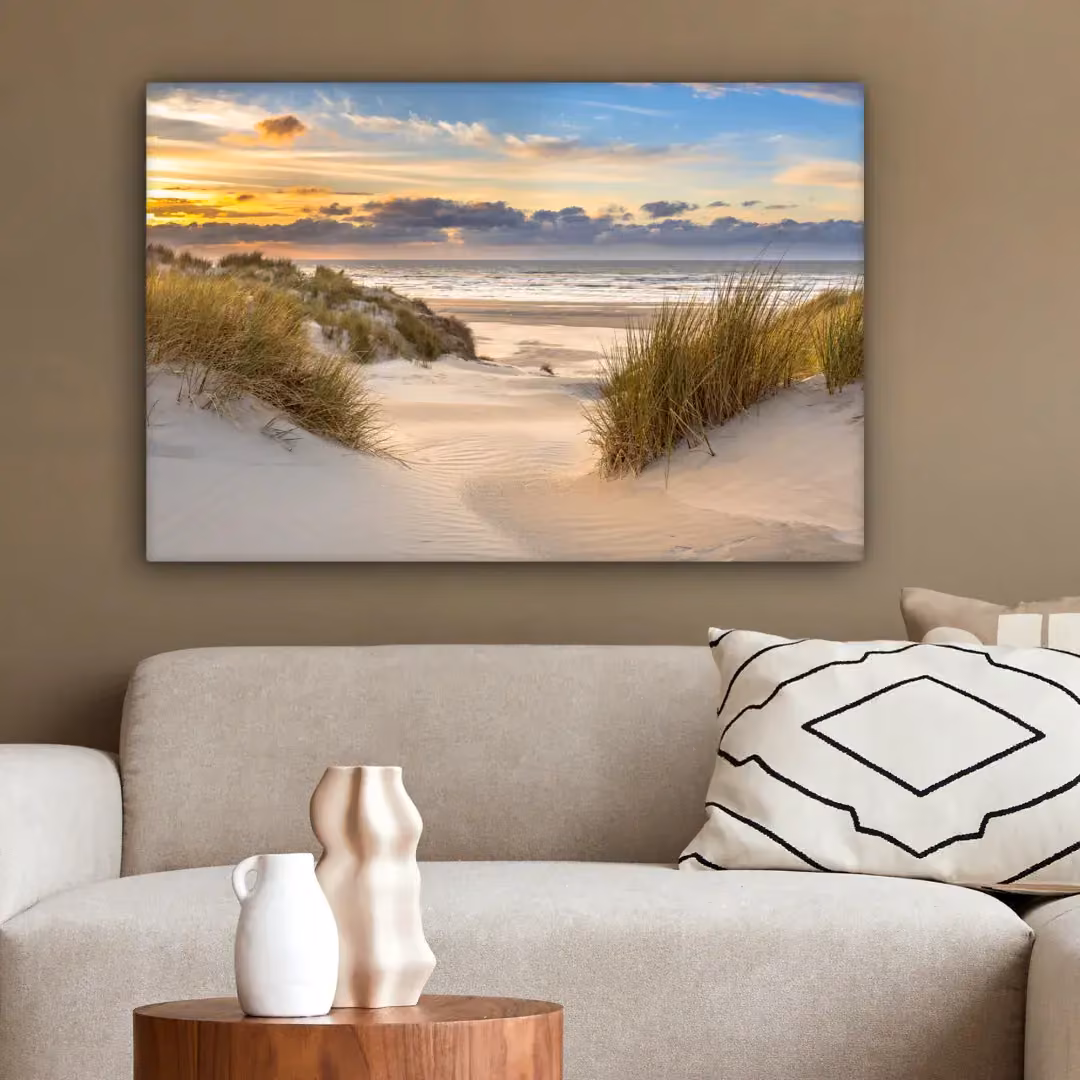 Canvas strand en zee afbeelding