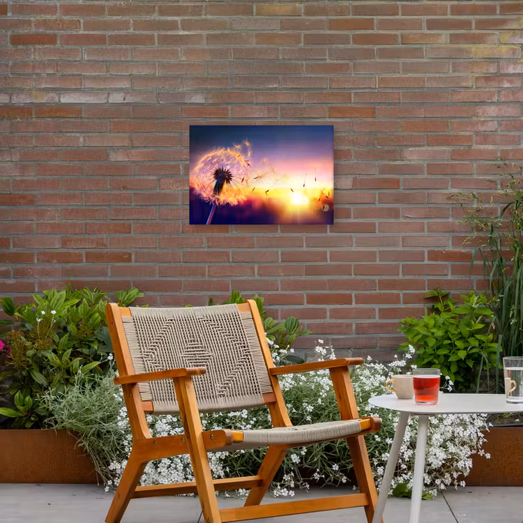 Buiten canvas - Paardenbloem - Bloemen - Zonsondergang - Horizon - Nacht — 2