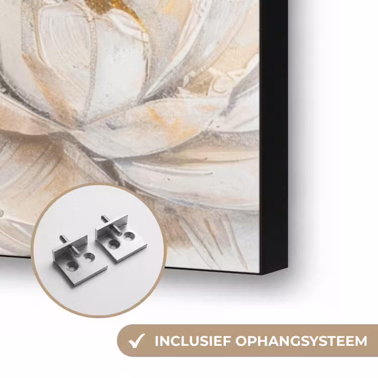 Art Frame - Boeddha - Bloem - Lotus - Wit - Goud - Zen — 4