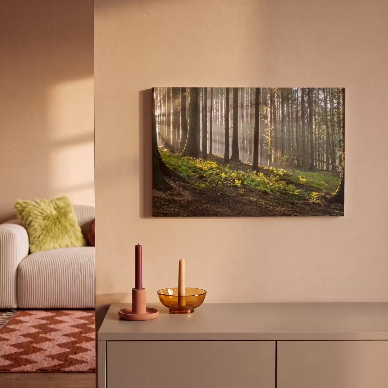Canvas schilderij - Zon - Takken - Bomen - Bos - Natuur — 1