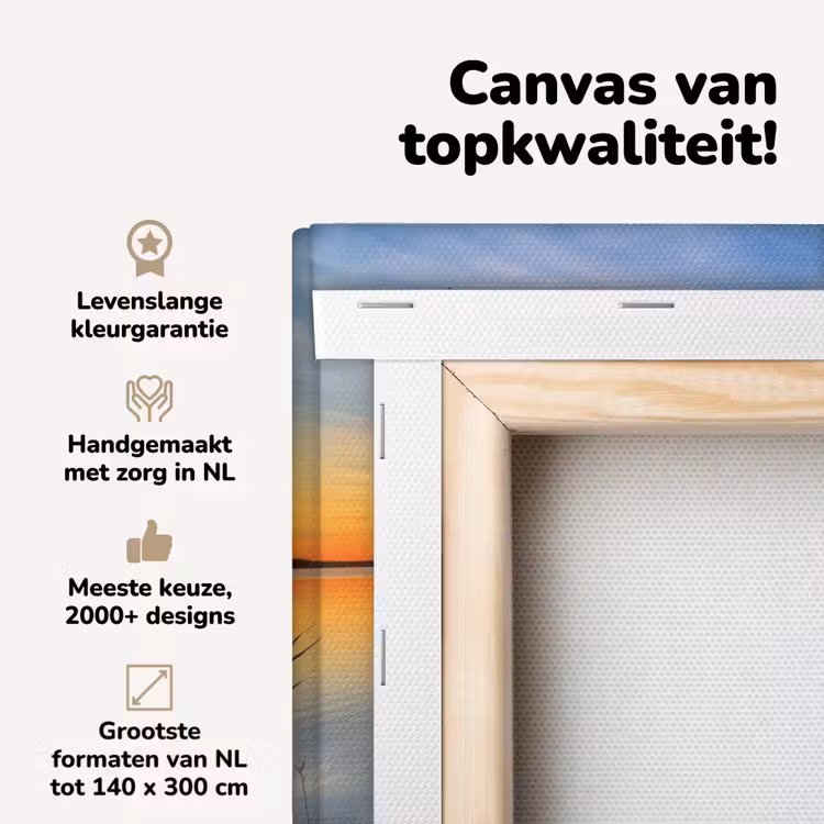 Canvas schilderij - Water - Steiger - Vogels - Zonsondergang - Horizon — 4