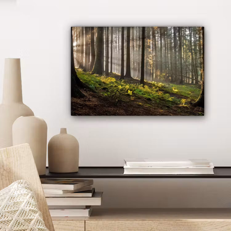 Canvas schilderij - Zon - Takken - Bomen - Bos - Natuur — 3