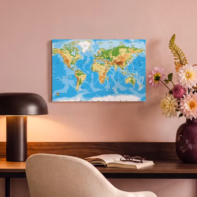 Canvas schilderij - Wereldkaart - Atlas - Kleuren - Kids - Jongens - Meisjes — 2