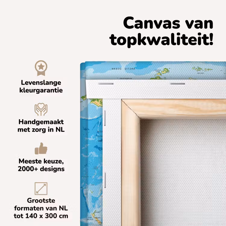 Canvas schilderij - Wereldkaart - Atlas - Kleuren - Kids - Jongens - Meisjes — 4