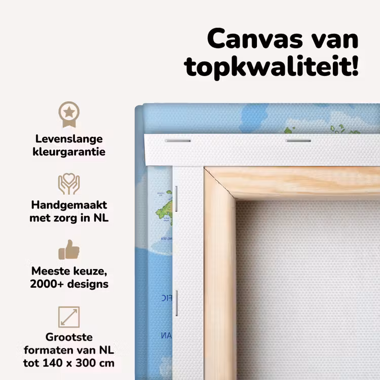 Canvas schilderij - Wereldkaart - Topografie - Atlas - Kids - Jongetje - Meisjes — 4