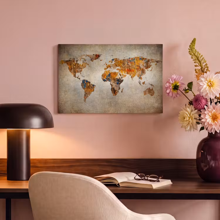 Canvas schilderij - Wereldkaart - Vintage - Abstract - Kinderen - Jongens - Meisjes — 2