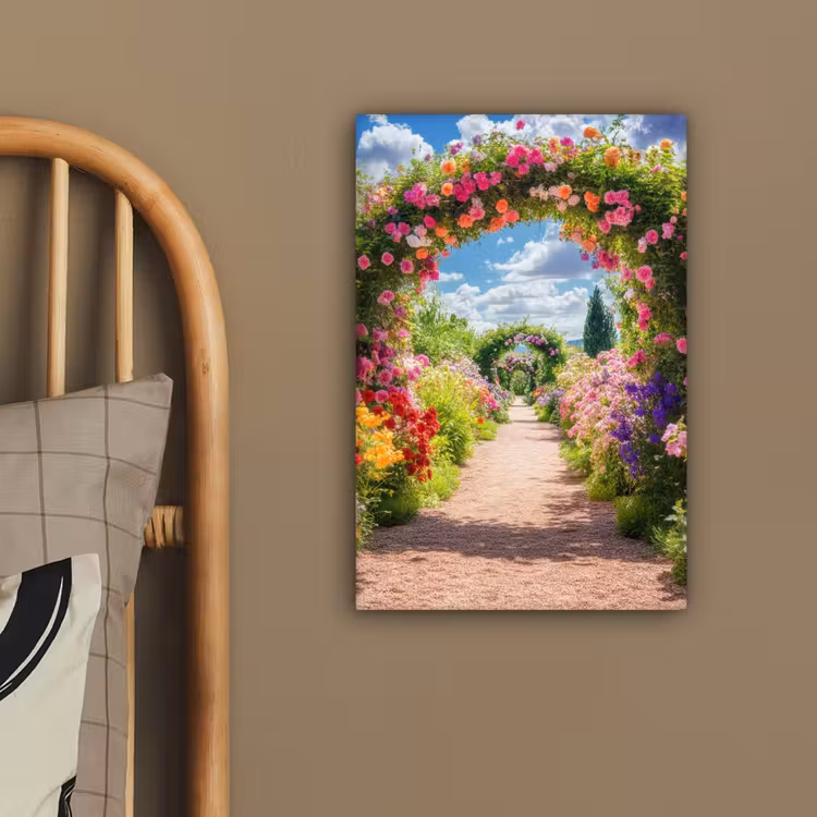 Canvas schilderij - Doorkijk - Bloemen - Kleurrijk - Natuur — 2