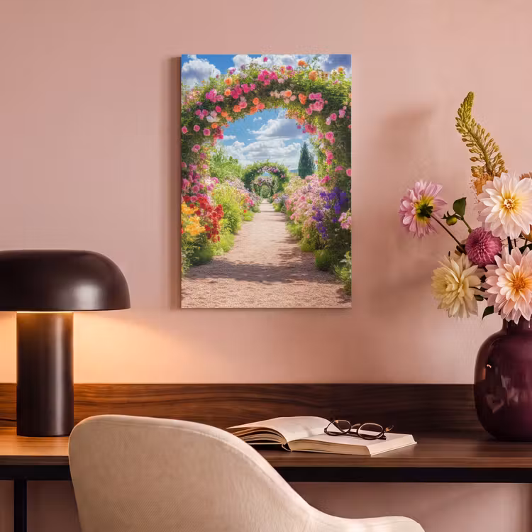 Canvas schilderij - Doorkijk - Bloemen - Kleurrijk - Natuur — 3