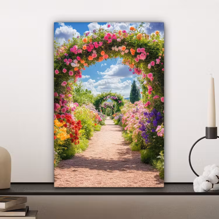 Canvas schilderij - Doorkijk - Bloemen - Kleurrijk - Natuur — 4