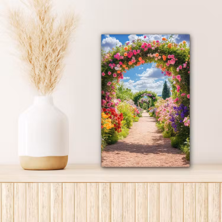 Canvas schilderij - Doorkijk - Bloemen - Kleurrijk - Natuur — 5
