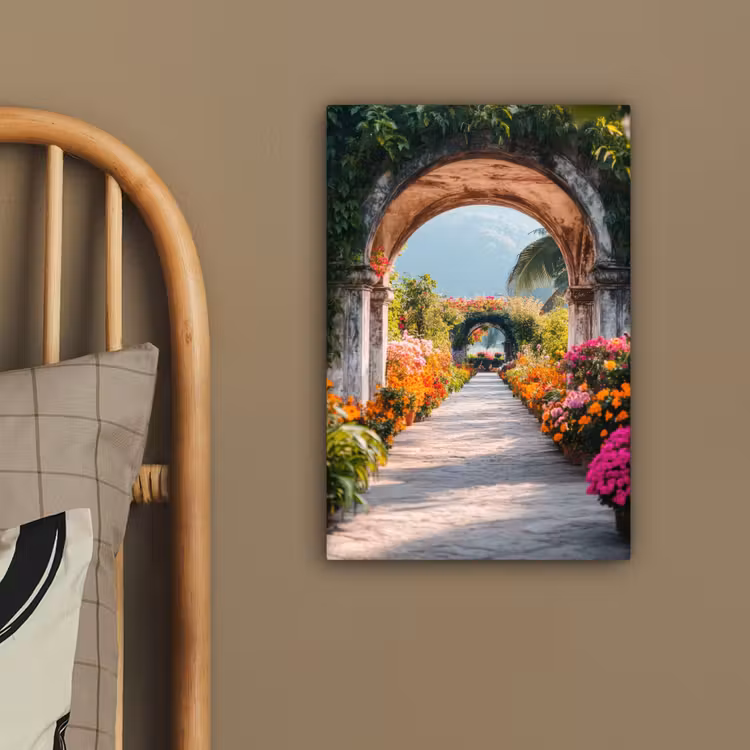 Canvas schilderij - Doorkijk - Bloemen - Tropisch - Kleurrijk — 2