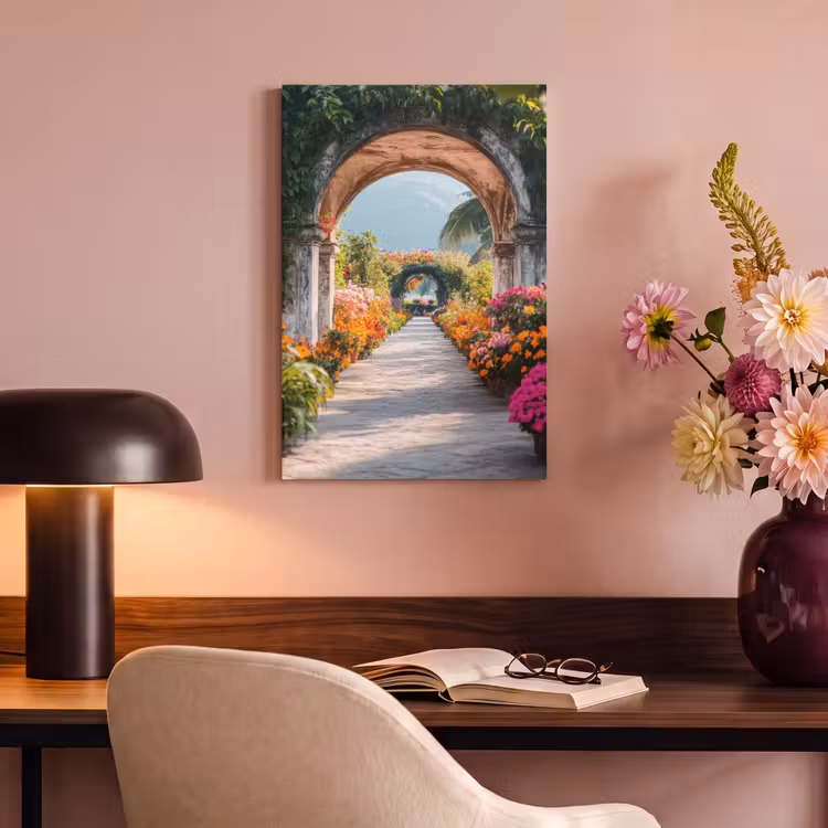 Canvas schilderij - Doorkijk - Bloemen - Tropisch - Kleurrijk — 3