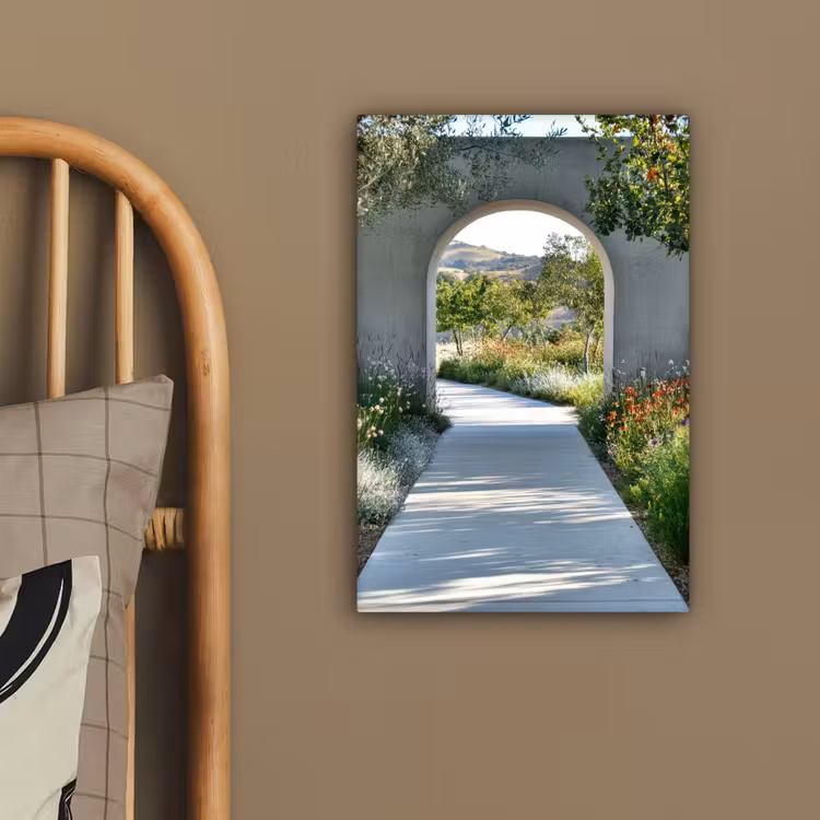 Canvas schilderij - Doorkijk - Pad - Beton - Landschap — 2