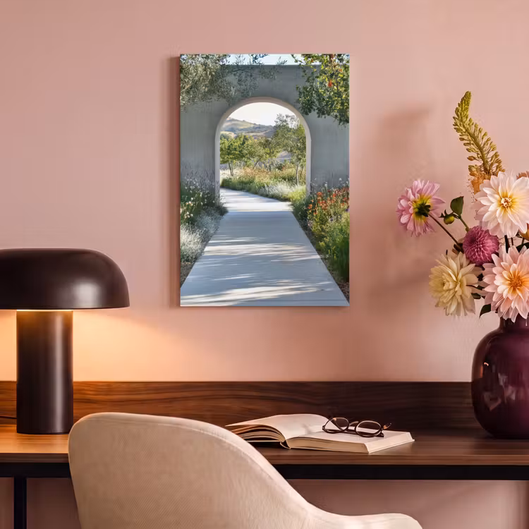 Canvas schilderij - Doorkijk - Pad - Beton - Landschap — 3