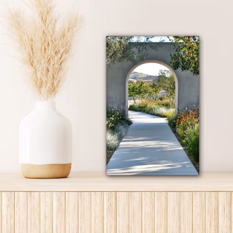 Canvas schilderij - Doorkijk - Pad - Beton - Landschap — 5