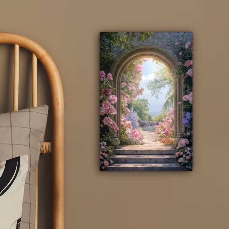Canvas schilderij - Doorkijk - Rozen - Vintage - Bloemen — 2