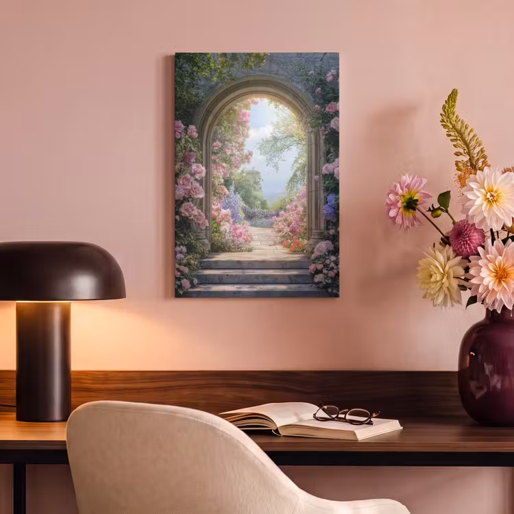 Canvas schilderij - Doorkijk - Rozen - Vintage - Bloemen — 3