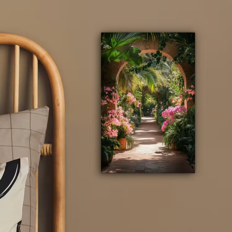 Canvas schilderij - Doorkijk - Tropisch - Bloemen - Natuur — 2