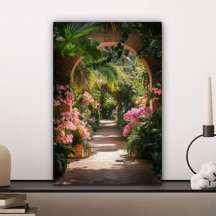 Canvas schilderij - Doorkijk - Tropisch - Bloemen - Natuur — 4