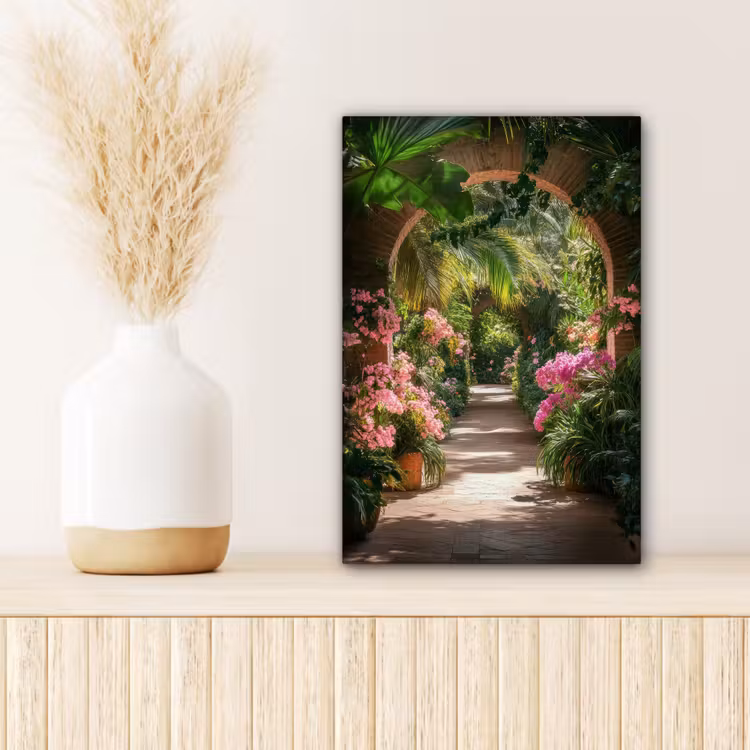 Canvas schilderij - Doorkijk - Tropisch - Bloemen - Natuur — 5